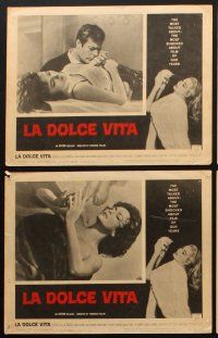 8a414 LA DOLCE VITA 7 LCs '61 Federico Fellini, Marcello Mastroianni, Anita Ekberg, Anouk Aimee!