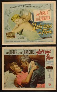 8a206 LADY TAKES A FLYER 8 LCs '58 Jeff Chandler & sexy Lana Turner go on their honeymoon!