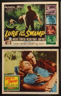 8a223 LURE OF THE SWAMP 8 LCs '57 two men & a super sexy woman find their destination is Hell!