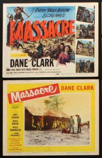 8a235 MASSACRE 8 LCs '56 Dane Clark, Native Americans, a woman's revenge, a man's greed!