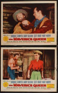 8a634 MAVERICK QUEEN 4 LCs '56 cowgirl Mary Murphy, Barry Sullivan, from Zane Grey's novel!