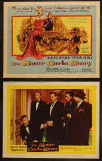 8a246 MONTE CARLO STORY 8 LCs '57 Dietrich, Vittorio De Sica, high stakes, low cut gowns!