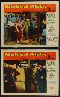 8a764 NAKED ALIBI 3 LCs '54 sexy Gloria Grahame, Sterling Hayden, Gene Barry, film noir!