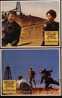 8a467 OKLAHOMA CRUDE 6 LCs '73 George C. Scott & Faye Dunaway, directed by Stanley Kramer!