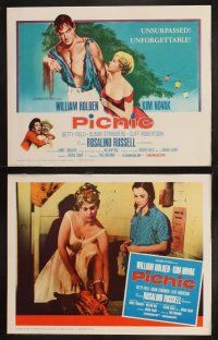 8a280 PICNIC 8 LCs R61 great title card artwork of William Holden & short-haired Kim Novak!