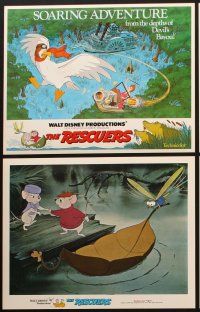 8a024 RESCUERS 9 LCs '77 Disney mouse mystery adventure cartoon, cool art of characters!
