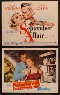 8a309 SEPTEMBER AFFAIR 8 LCs '51 William Dieterle, Joan Fontaine & Joseph Cotten, sexy title card!