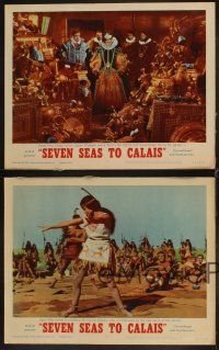 8a666 SEVEN SEAS TO CALAIS 4 LCs '62 pirate Rod Taylor sweeps across the seven seas!