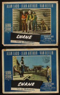 8a314 SHANE 8 LCs '53 most classic western, Alan Ladd, Jean Arthur, Van Heflin, Brandon De Wilde