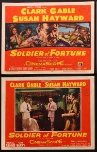 8a321 SOLDIER OF FORTUNE 8 LCs '55 Clark Gable, gorgeous Susan Hayward, Michael Rennie, Dmytryk!