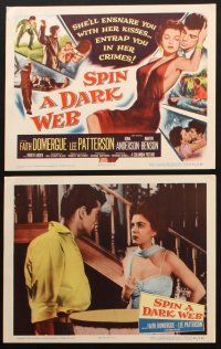 8a324 SPIN A DARK WEB 8 LCs '56 sexy Faith Domergue, Lee Patterson, English film noir!