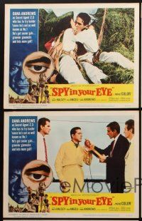 8a555 SPY IN YOUR EYE 5 LCs '66 Brett Halsey, Dana Andrews, Pier Angeli, wacky spy spoof!