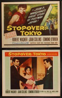 8a328 STOPOVER TOKYO 8 LCs '57 cool images of sexy young Joan Collins, Robert Wagner, Edmond O'Brien