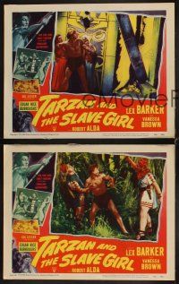 8a787 TARZAN & THE SLAVE GIRL 3 LCs '50 great images of barechested Lex Barker!