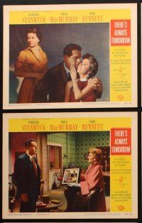 8a481 THERE'S ALWAYS TOMORROW 6 LCs '56 Fred MacMurray between Barbara Stanwyck & Joan Bennett!