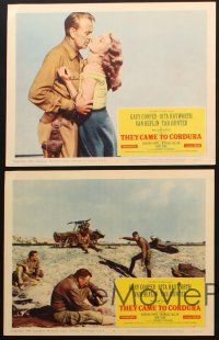 8a677 THEY CAME TO CORDURA 4 LCs '59 Gary Cooper, Rita Hayworth, Van Heflin, Mexican Revolution!