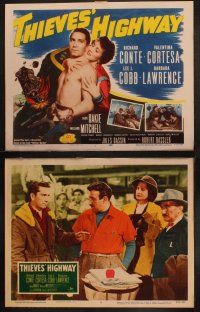 8a347 THIEVES' HIGHWAY 8 LCs R55 Jules Dassin, truck driver Richard Conte, Valentina Cortese!