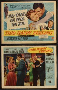 8a349 THIS HAPPY FEELING 8 LCs '58 Debbie Reynolds, Curt Jurgens, Saxon, a spicy look at love!