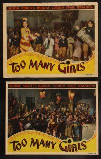 8a792 TOO MANY GIRLS 3 LCs '40 sexy Ann Miller & Desi Arnaz on drums, Broadway musical comedy!