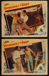 8a798 VENGEANCE OF THE DEEP 3 LCs '40 Lloyd Hughes, Australian, Lovers & Luggers!