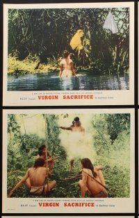 8a483 VIRGIN SACRIFICE 6 LCs '59 from the depths of the jungle, a new kind of motion picture!