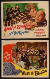 8a373 WHAT A BLONDE 8 LCs '45 Leon Errol has too many gals, too little gas, but loads of laughs!