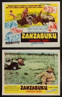 8a389 ZANZABUKU 8 LCs '56 Dangerous Safari, cool images of African natives & wildlife!