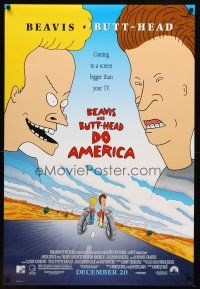 8b080 BEAVIS & BUTT-HEAD DO AMERICA advance DS 1sh '96 Mike Judge MTV cartoon!