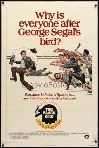 8b094 BLACK BIRD 1sh '75 George Segal, Maltese Falcon parody, great art by Drew Struzan!