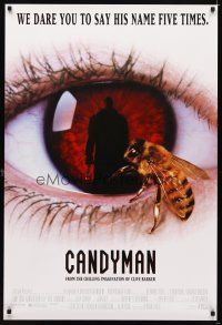 8b134 CANDYMAN 1sh '92 Clive Barker, creepy close-up image of bee in eyeball!