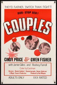 8b162 COUPLES 1sh '76 Cindy Price, Gwen Fisher, xxx-rated non-stop sex!
