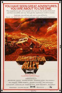 8b168 DAMNATION ALLEY 1sh '77 Jan-Michael Vincent, artwork of cool vehicle by Paul Lehr!
