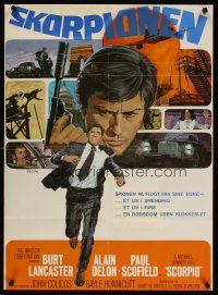 8b624 SCORPIO int'l 1sh '73 Burt Lancaster, Alain Delon, the most incredible manhunt of all time!