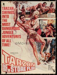 8b724 TARZAN & THE GREAT RIVER 1sh '67 art of Mike Henry in the title role w/sexy Diana Millay!