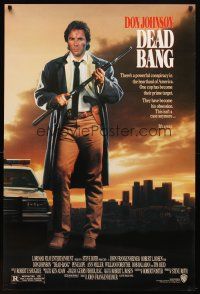 8b180 DEAD BANG 1sh '89 cool art of tough Don Johnson w/gun, John Frankenheimer