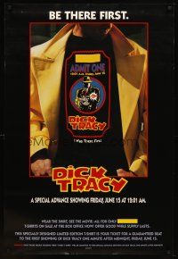 8b196 DICK TRACY advance DS 1sh '90 Warren Beatty, wear the shirt, see the movie first!