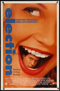 8b216 ELECTION DS 1sh '99 wild image of Matthew Broderick in Reese Witherspoon's mouth!
