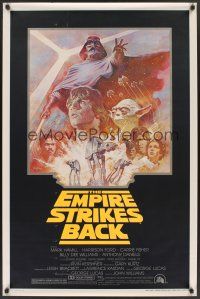 8b219 EMPIRE STRIKES BACK 1sh R81 George Lucas sci-fi classic, cool artwork by Tom Jung!