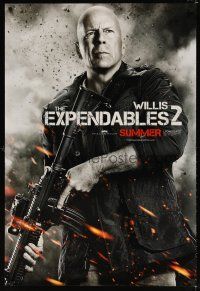 8b234 EXPENDABLES 2 teaser DS 1sh '12 great image of Bruce Willis w/gun!