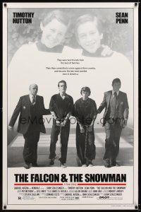 8b238 FALCON & THE SNOWMAN 1sh '85 Sean Penn, Timothy Hutton, John Schlesigner directed!