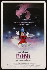 8b240 FANTASIA 1sh R85 great image of Mickey Mouse & others, Disney musical cartoon classic!