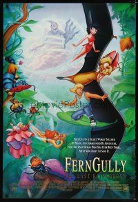 8b246 FERNGULLY 1sh '92 voices of Christian Slater, Tim Curry, Robin Williams & Cheech Marin!