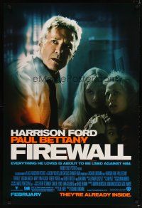 8b252 FIREWALL advance DS 1sh '06 Richard Loncraine directed, Harrison Ford, sexy Virginia Madsen