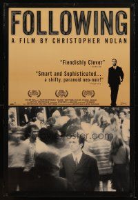 8b257 FOLLOWING 1sh '98 early B&W Christopher Nolan film, Jeremy Theobald, Lucy Russell!
