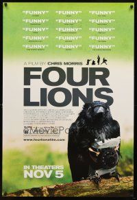 8b261 FOUR LIONS advance DS 1sh '10 Riz Ahmed, Arsher Ali, wacky image of time-bomb crow!