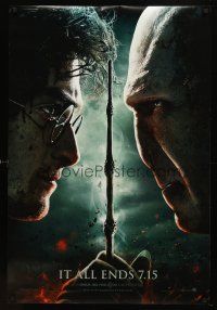 8b332 HARRY POTTER & THE DEATHLY HALLOWS: PART 2 teaser DS 1sh '11 Radcliffe vs Ralph Fiennes!