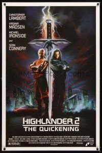 8b339 HIGHLANDER 2 1sh '91 great artwork of immortals Christopher Lambert & Sean Connery!