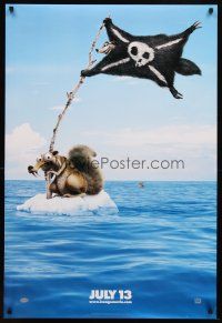 8b355 ICE AGE: CONTINENTAL DRIFT style A teaser DS 1sh '12 cute image, pirate flag!