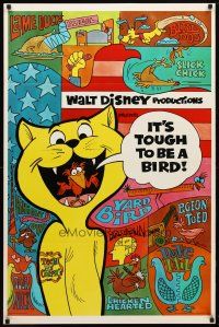 8b385 IT'S TOUGH TO BE A BIRD 1sh '70 rare Disney cartoon, great wacky bird images!