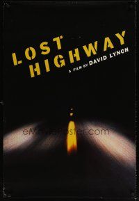 8b423 LOST HIGHWAY teaser 1sh '97 directed by David Lynch, cool image of night driving!